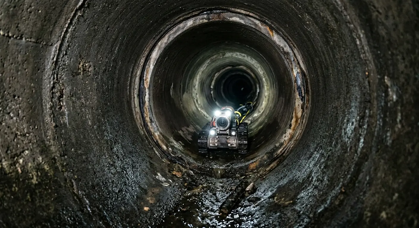 Robotic sewer camera inspecting pipe interior for Sewer Line Repair in Anna
